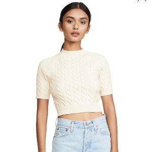 Alexander Wang Shrunken Cable Raglan Sweater